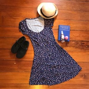 Blue Floral Mini Dress
